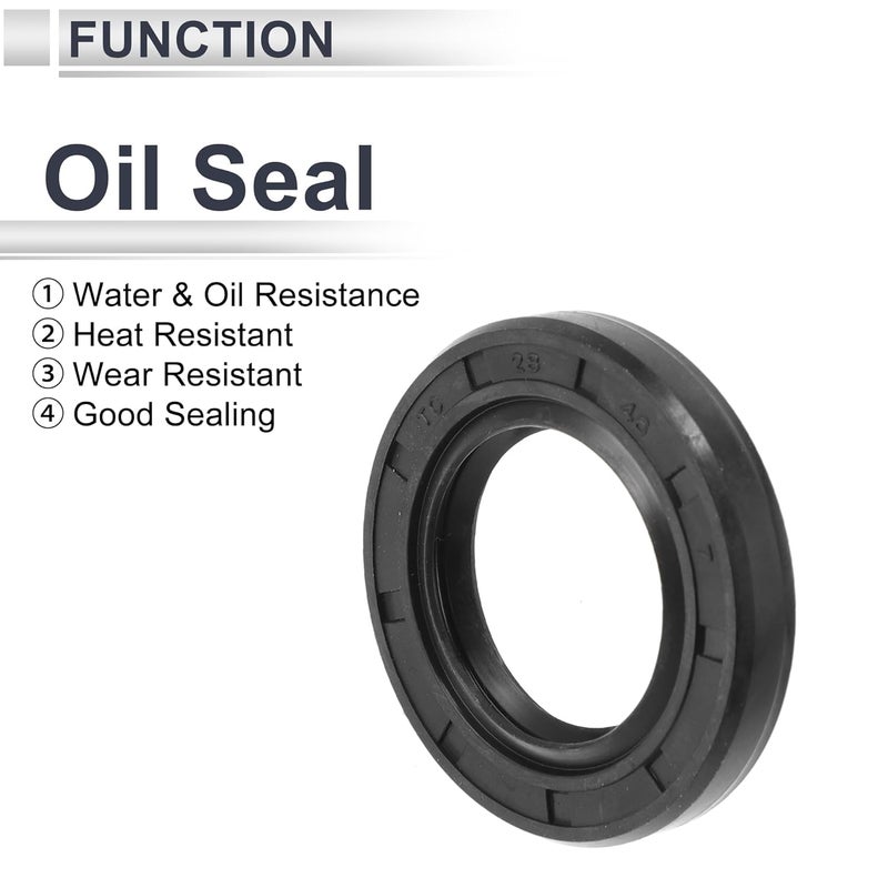 RATCHROLL Oil Seal TC Seal Ring Rotary Shaft Seal 28x46x7mm High Pressure Nitrile Rubber Black 5 Pcs - Image 3